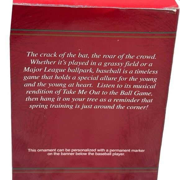 Vintage Heirloom Collection Baseball Ornament in Box Plays Take Me Out Ballgame - Picture 6 of 16